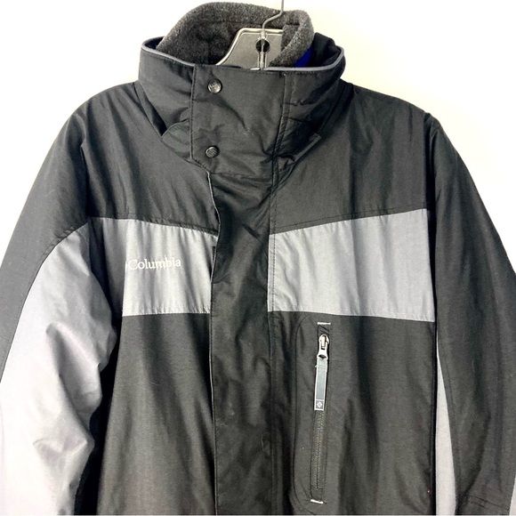 Columbia Interchange Fleece Lined Black & Gray Winter Jacket Mens Medium - Picture 2 of 15